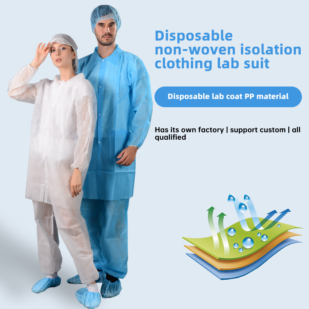 Hot Selling Disposable Lab Coats for Kids Non woven PP disposable Visitor Coat Frock White Child Lab Gowns disposable lab coat