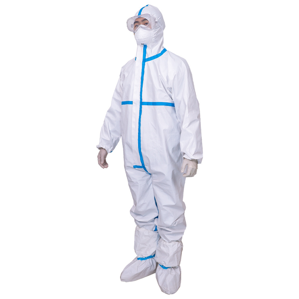 Non Woven Microporous Disposable Heavy Chemical Spray Safety Coverall Type 5/6 Disposable Protective Coverall Safety Gown