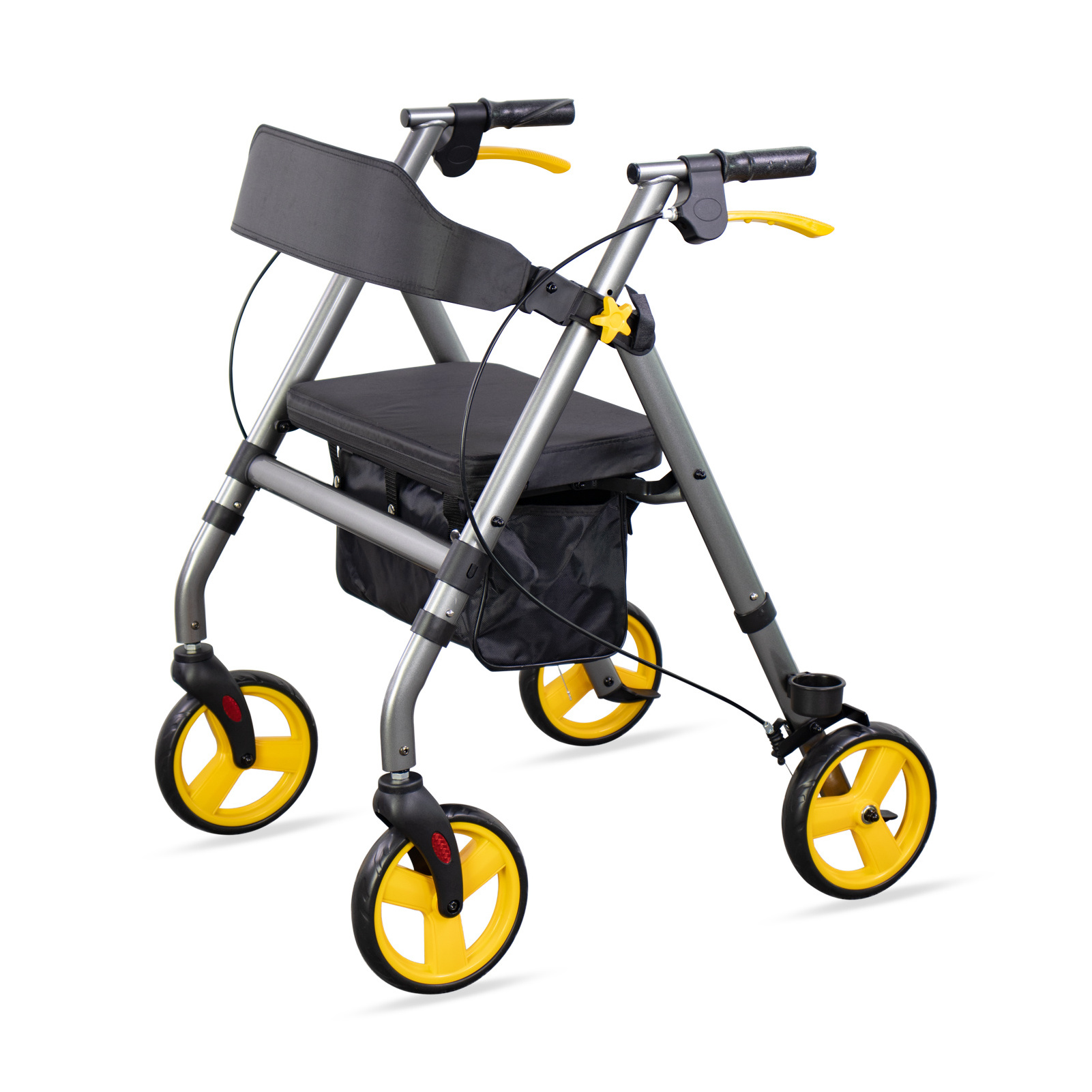 Aluminum Alloy/Steel Folding Portable Lightweight Carbon Fiber Rollator Walker For Elderly Walking Rollator