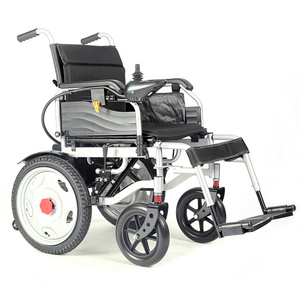 Steel battery portable foldable powered wheel chair  for disabled people foldaway heavy duty electric wheelchair outdoor