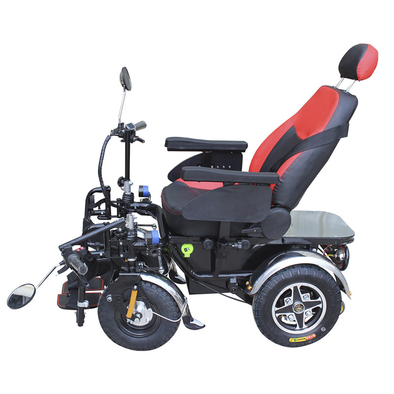 All Terrain Electric Wheelchairs With Fat Knobby Tires Off Road Wheelchair Powerchair Strong Power Offroad Wheels For