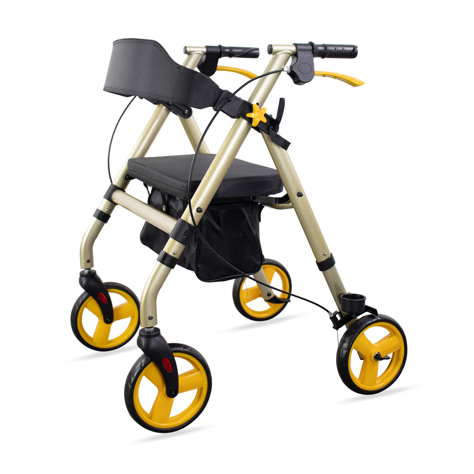 Aluminum Alloy/Steel Folding Portable Lightweight Carbon Fiber Rollator Walker For Elderly Walking Rollator