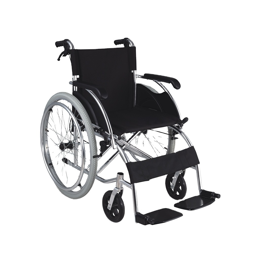 Topmedi light weight aluminum foldable manual wheelchair with seat belt