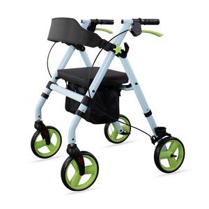 Aluminum Alloy/Steel Folding Portable Lightweight Carbon Fiber Rollator Walker For Elderly Walking Rollator