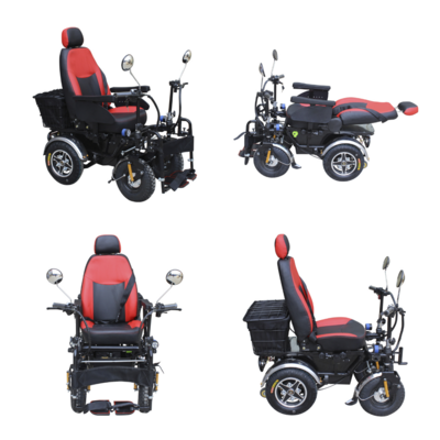 Offroad Wheelchair with Tracks Power Wheelchair Cross Country Electric Wheelchair Black 0-8km/h Rehabilitation Therapy Supplies