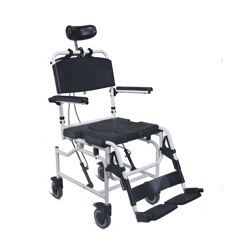 Stainless steel toilet commode wheelchair for elderly