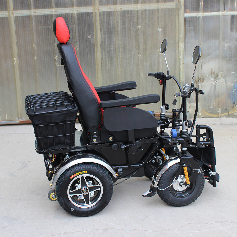 Offroad Wheelchair with Tracks Power Wheelchair Cross Country Electric Wheelchair Black 0-8km/h Rehabilitation Therapy Supplies