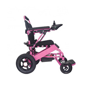 Fashion Pink Aluminum Folding Lightweight Electric Wheelchair for Adult