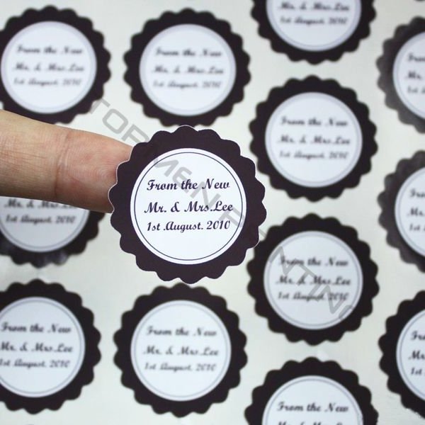 Date Personal Name Sticker For Wedding Gifts