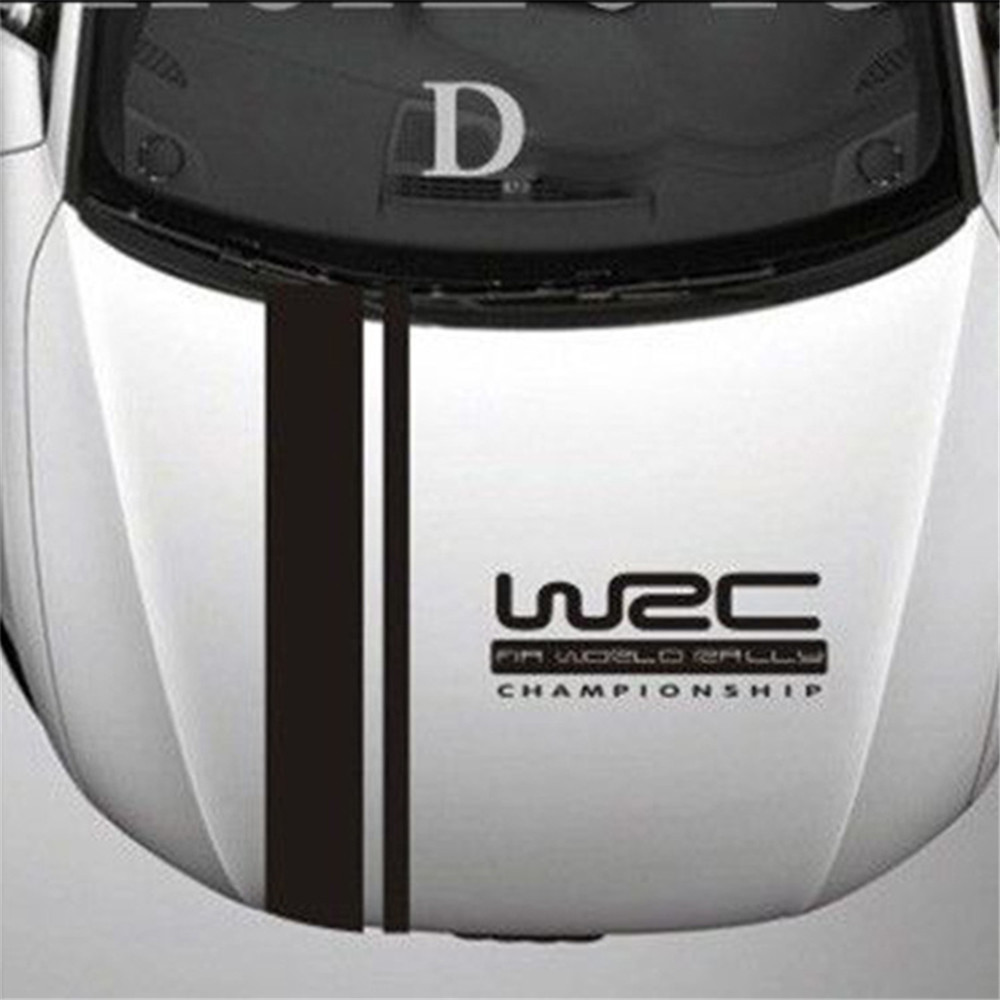 Customization WRC Stripe Car Covers Vinyl Racing Sports Decal Head Car Sticker for Ford focus Cruze Renault Accessories