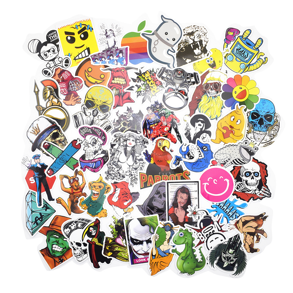 Black White Sticker Bomb Pack Car Wrap Designs Graffiti Vinyl Stickers Anime Funny Super Hero Cars Stickers