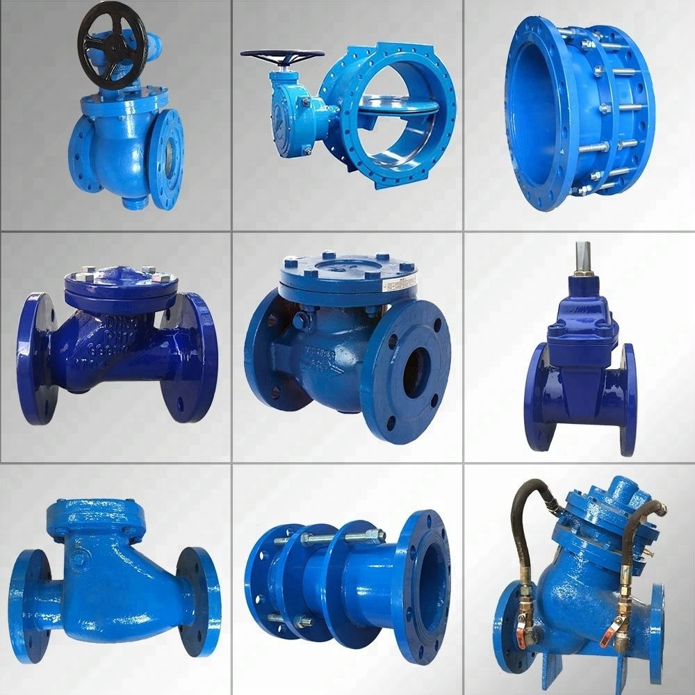 TMW Valve PN6 PN10 PN16 Cast Iron Ductile Iron Worm Gear Double Flange Type Soft-Sealing Gate Valve