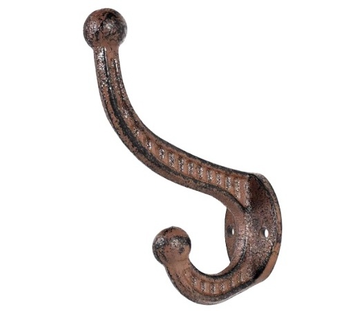 Rustic Coat Hooks Brown  Cast Iron Wall Mounted Coat Hooks  Farmhouse Vintage Hooks for Hats Bags