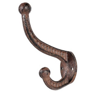 Rustic Coat Hooks Brown  Cast Iron Wall Mounted Coat Hooks  Farmhouse Vintage Hooks for Hats Bags