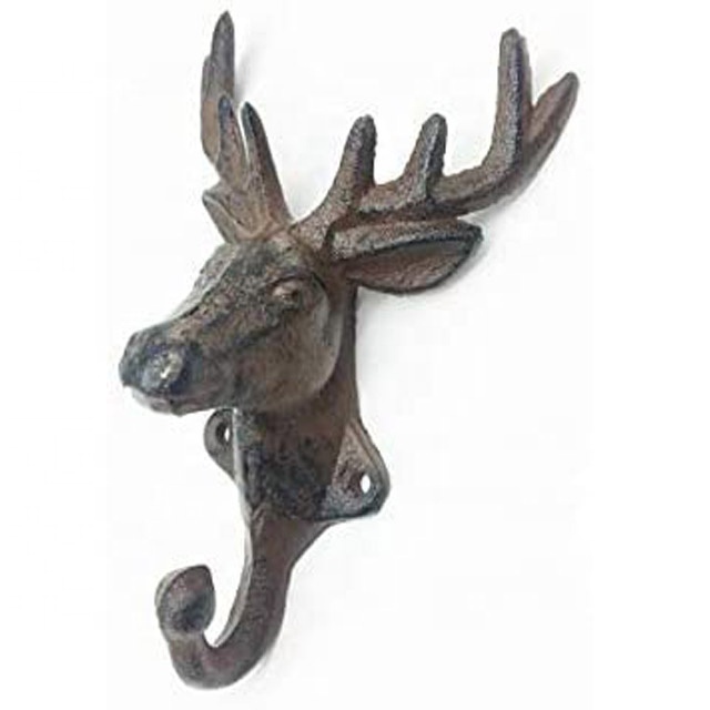 rustic cast iron coat key hook clothes rack with hook wall hanger for living room bathroom