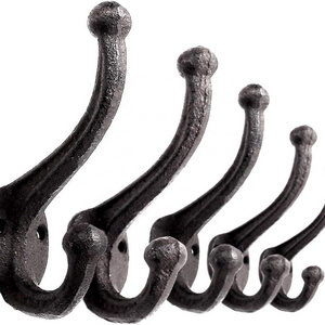 Decorative rustic shabby vintage Wall Mounted Coat Hat Hooks key rack Holder Cast Iron Hooks