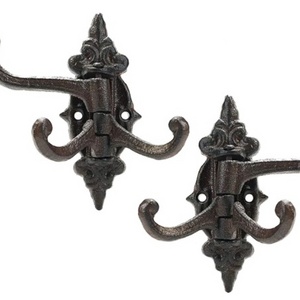 Cast Iron Wall Hook Coat Hook Garden Planter Hanger Heavy Duty Solid Metal Swing Hook Clothes Hats Towels Bags Pots Tools Hanger