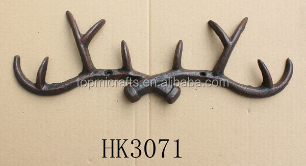 Antique Cast Iron Decoration Wall Hooks,cast Iron Antlers Hook Home Decoration