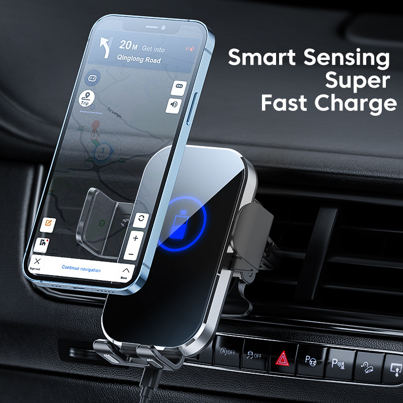 15W New Car Charger Mobile Phone Universal GPS Holder For iPhone 13 Quick Car Wireless Charger