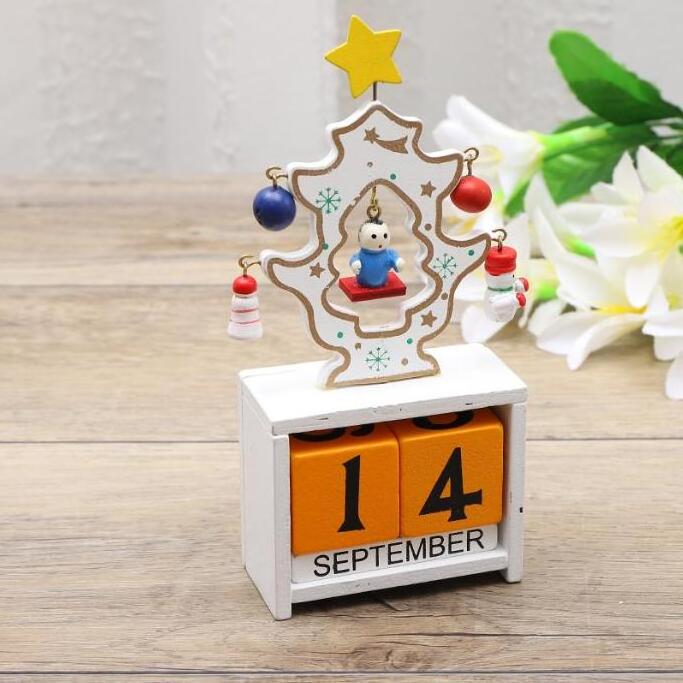 Hot Sale Christmas Wooden Countdown Advent Calendar with Deer Santa Character for Christmas Decoration