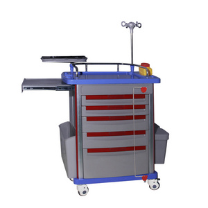 Hospital Used Furniture Supplies Equipment 5 Drawers Trolley Anesthesia Medical Rolling Carts