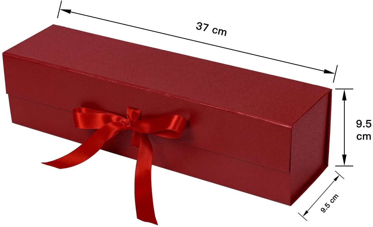 Customized Red Cardboard Paper Wine Bottle Packaging Gift Boxes Wine Box for Packing with Ribbon Magnetic Folding Rigid Boxes