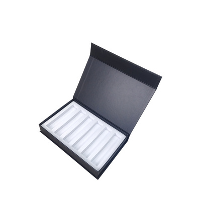 Custom Magnetic Closure Black Book Shape Cardboard Care Kit Packaging Gift Box With Foam EVA sponge Insert