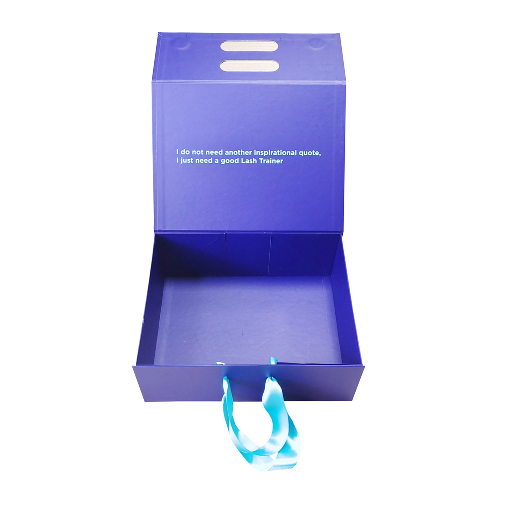 Custom Rigid Foldable Cardboard Magnetic Packaging Collapsible flat fold Folding packaging Hat Shoe Sock Gift Box With Handle