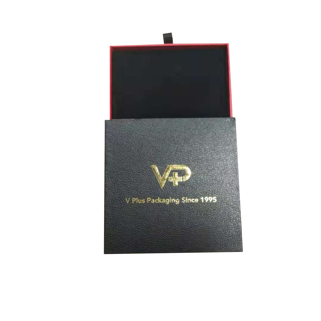 Custom Luxury Elegant Drawer Square Gift Boxes Packaging gold Stamping Logo Sliding Jewelry Boxes With Logo necklace jewelry box