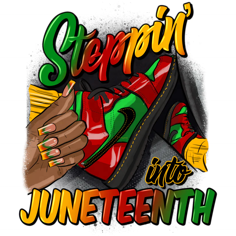 wholesale DTF printer steppin' juneteenth plastisol heat transfer for t shirts