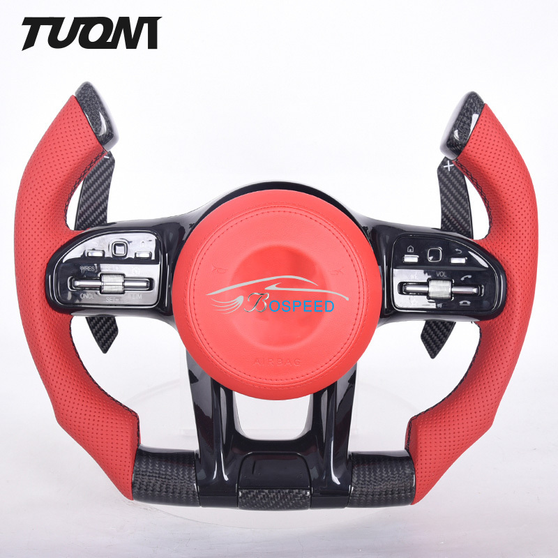 Custom Carbon Fiber F1 Steering Wheel For Mercedes Benz W204 W205 CLE GLC A45