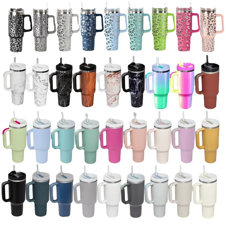 Topnovo American Style Double Wall Stainless Steel Adventure Quencher 40oz flowstate Sublimation Tumblers With Handle And Straw