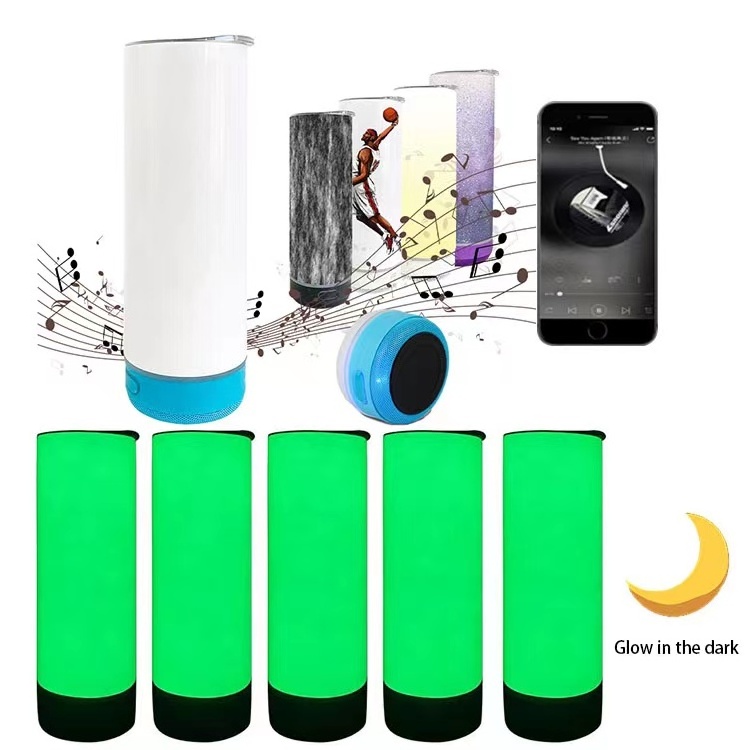 Topnovo Wholesale  Double Wall Vacuum  Stainless Steel Music 20oz Skinny Bluetooth Tumbler