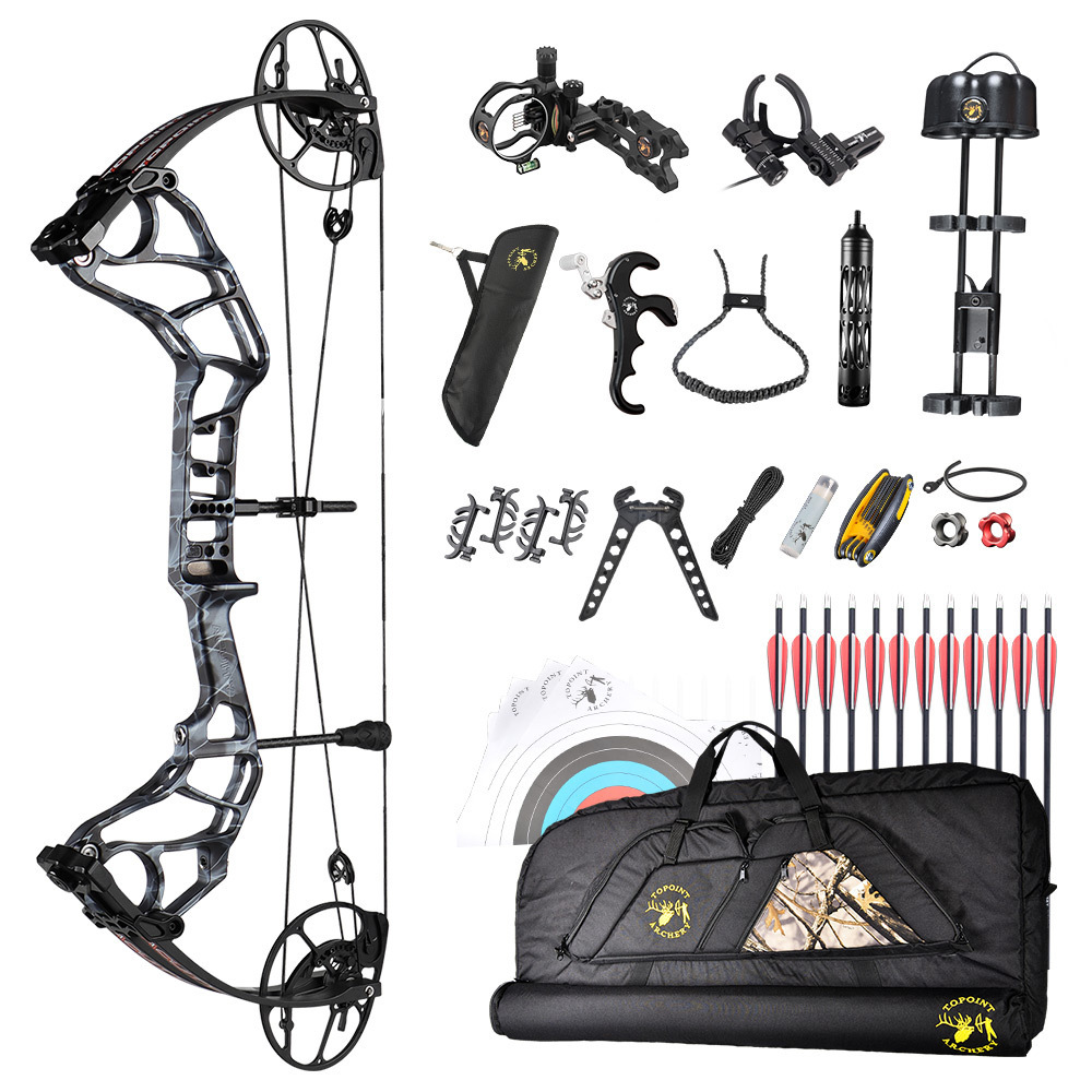 TOPOINT ARCHERY Acuity 28 Compound Bow And Arrow Delux Package Hunting Bow CNC Milling Riser USA Gordon BCY String Archery Bow