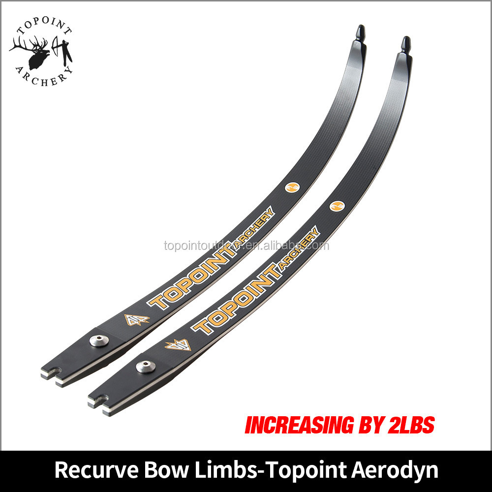 Topoint Archery Recurve bow 3K Carbon/Foam Aerodyn LImbs 26-50LBS increments,total length 66