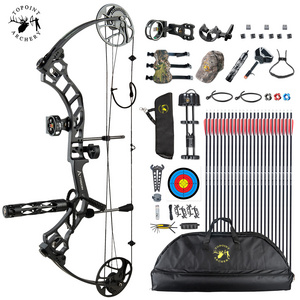 TOPOINT ARCHERY Trigon Compound Bow And Arrow Package CNC Milling Riser USA Gordon Limb BCY String Hunting Bow Archery Bow