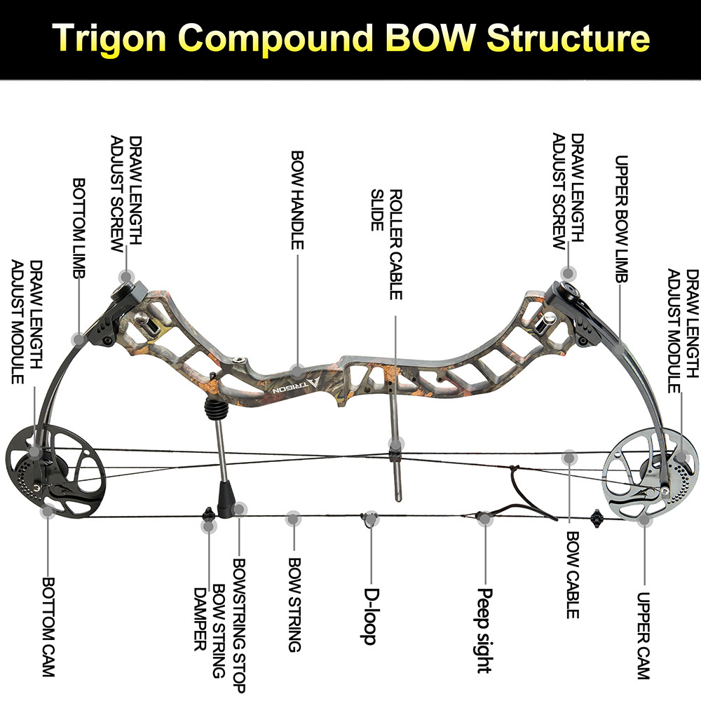 TOPOINT ARCHERY Trigon Compound Bow And Arrow Package CNC Milling Riser USA Gordon Limb BCY String Hunting Bow Archery Bow