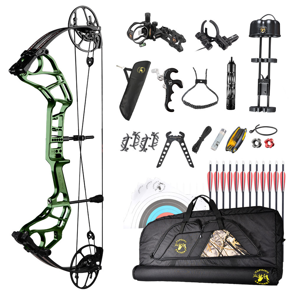 TOPOINT ARCHERY Acuity 28 Compound Bow And Arrow Delux Package Hunting Bow CNC Milling Riser USA Gordon BCY String Archery Bow