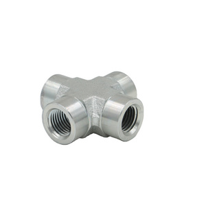 5652-FG Tube Fitting Female NPTF Cross SAE J514  Hydraulic Adapter 4 Way