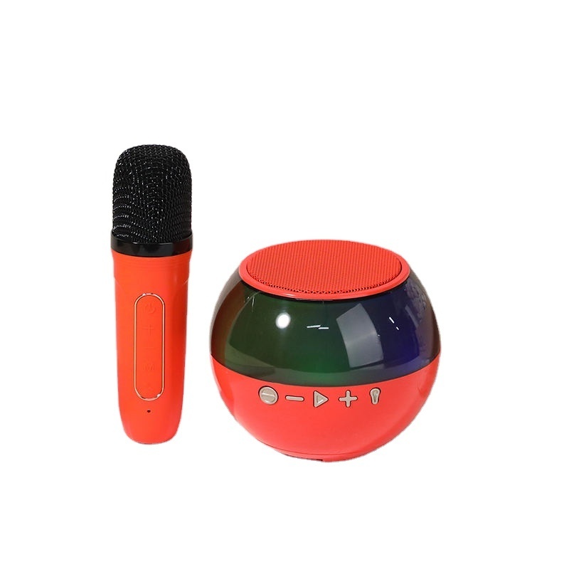 Handheld Audio Portable Rechargeable Small Home Ktv Children Colorful Led Light Wireless Karaoke Speaker