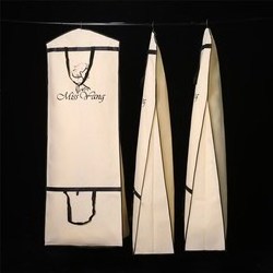 Custom Logo printing foldable tote Dust Bag Cover protector Non Woven zipper Black Wedding Dresses garment bags for clothes