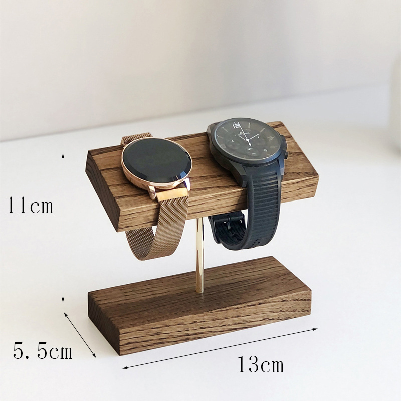 Premium Black Walnut Wooden Jewelry Display Wrist Watch Sales Stand Counter Luxury Watch Display Rack For Retail Shop