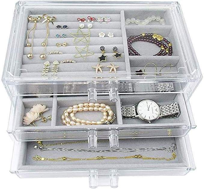 Customized Acrylic Makeup Storage Containers Transparent Clear Convenient Makeup Drawer Makeup Sets Cosmetics Box