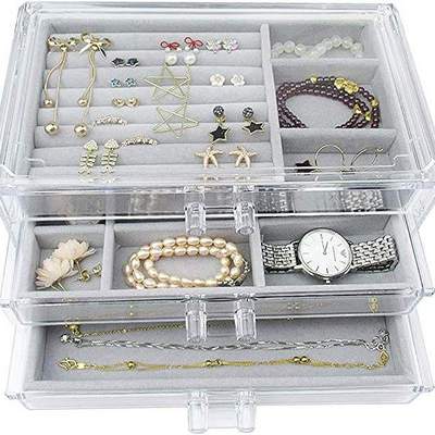 Customized Acrylic Makeup Storage Containers Transparent Clear Convenient Makeup Drawer Makeup Sets Cosmetics Box