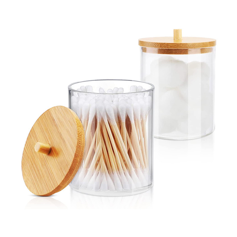 Wholesale Cotton Pad Holder Qtip Cotton Swab Holder Clear Transparent Makeup Organizer Box