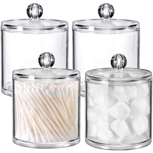 Wholesale Transparent Cotton Swab Ball Holder Clear Convenient Acrylic Cotton Pad Holder