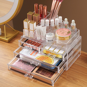 Transparent Clear Cosmetic Storage Box Organizer Top Material Drawer makeup organizer drawer