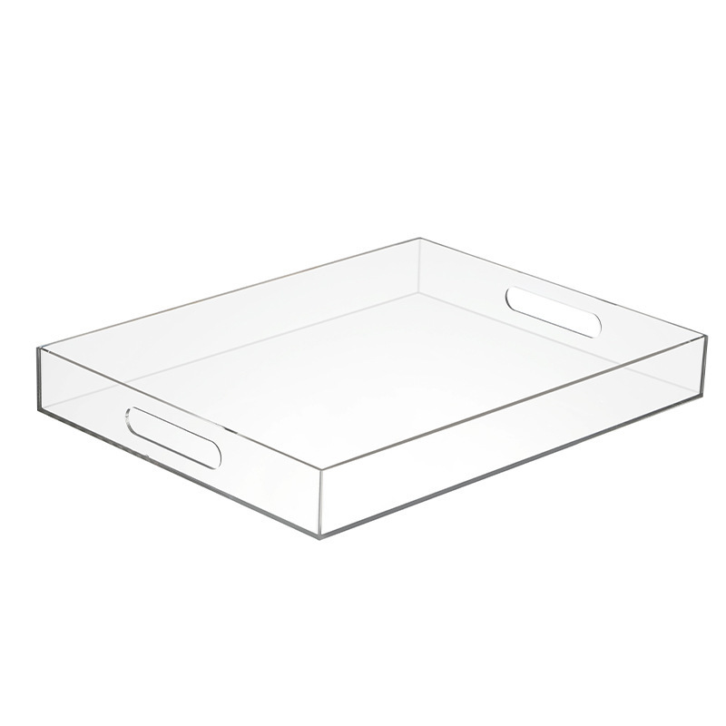 Wholesale display clear acrylic tray with insert clear rectangular acrylic serving tray