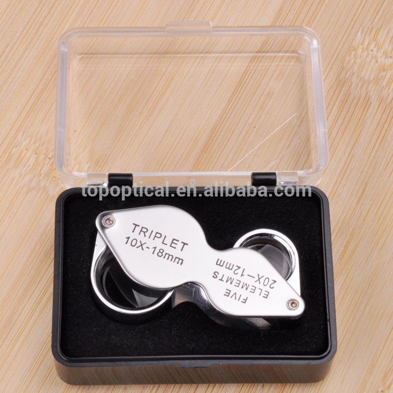 High quality 20X 10X glass lens loupes magnifier for jewellery