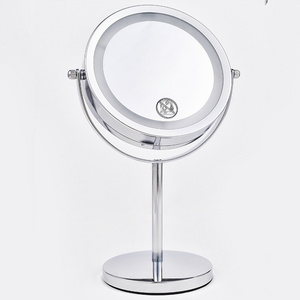 360-Degree Rotating High-Performance Bathroom Anti-Fog Mirror With LED 6-Inch Makeup Mirror